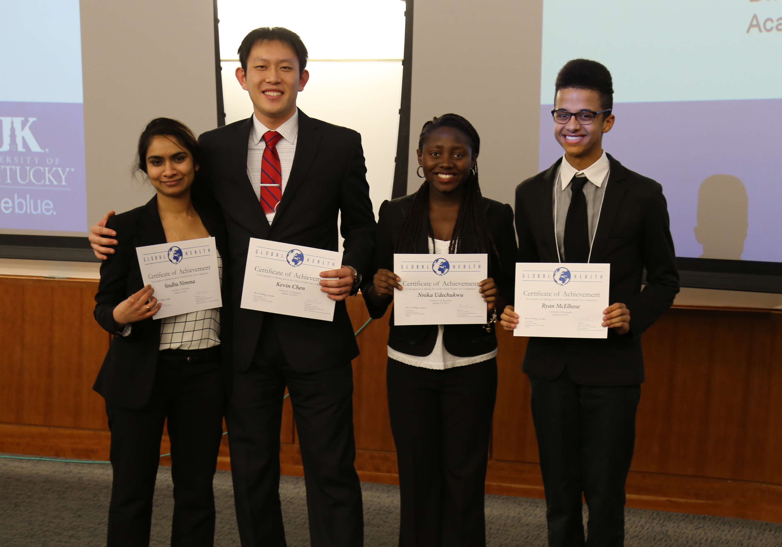 The winning team at the Global Health Case Competition